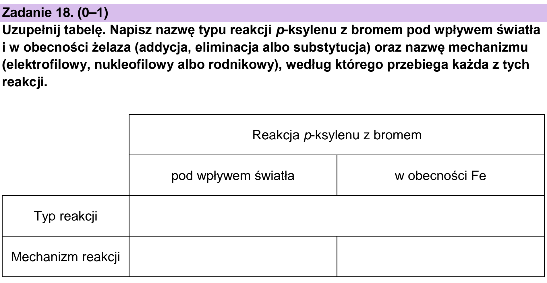 Matura, maj 2025, podgląd zadania 18
