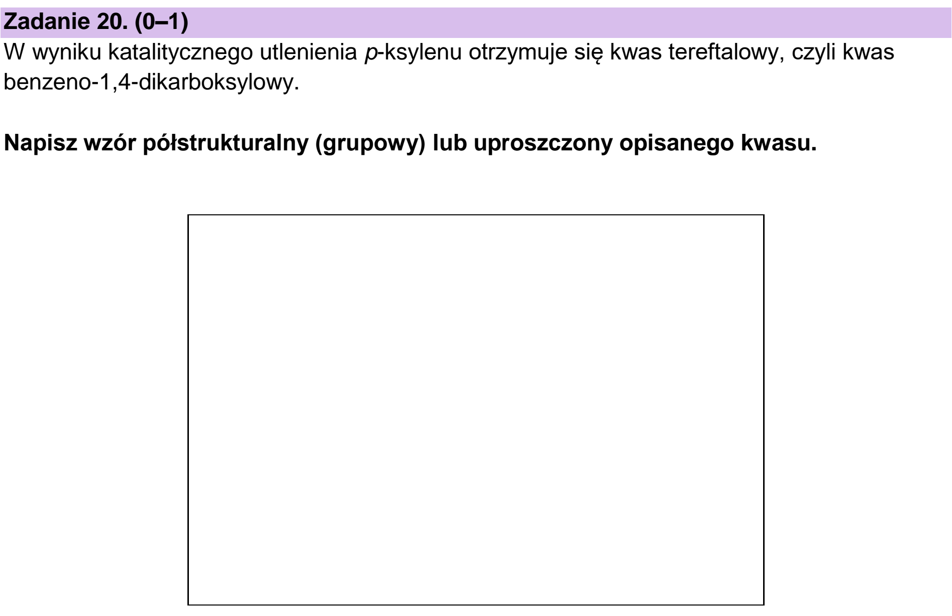 Matura, maj 2025, podgląd zadania 20, fragment 1
