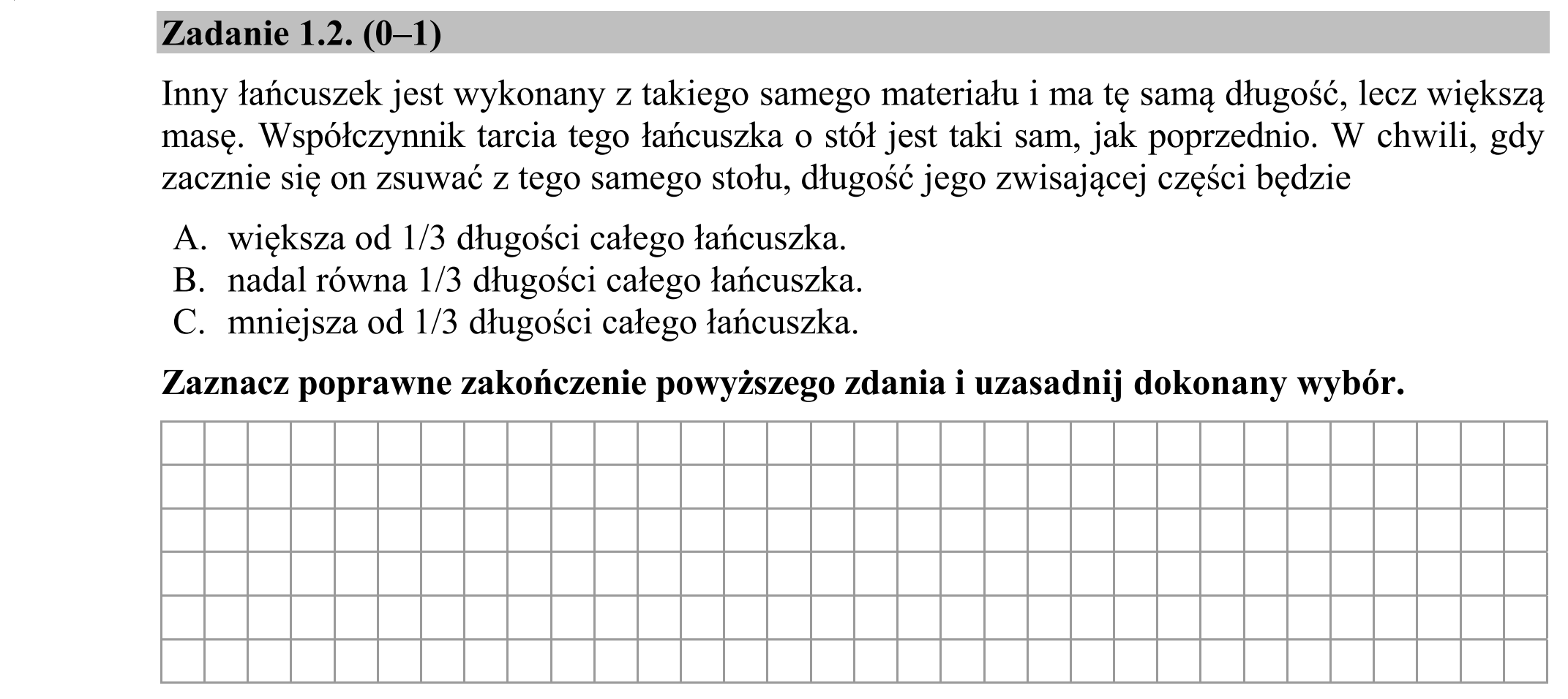 Matura dodatkowa, czerwiec 2015, zadanie 1.2