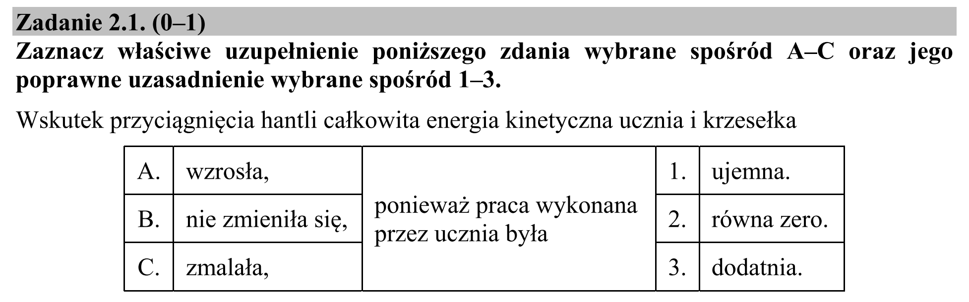 Matura dodatkowa, czerwiec 2015, zadanie 2.1