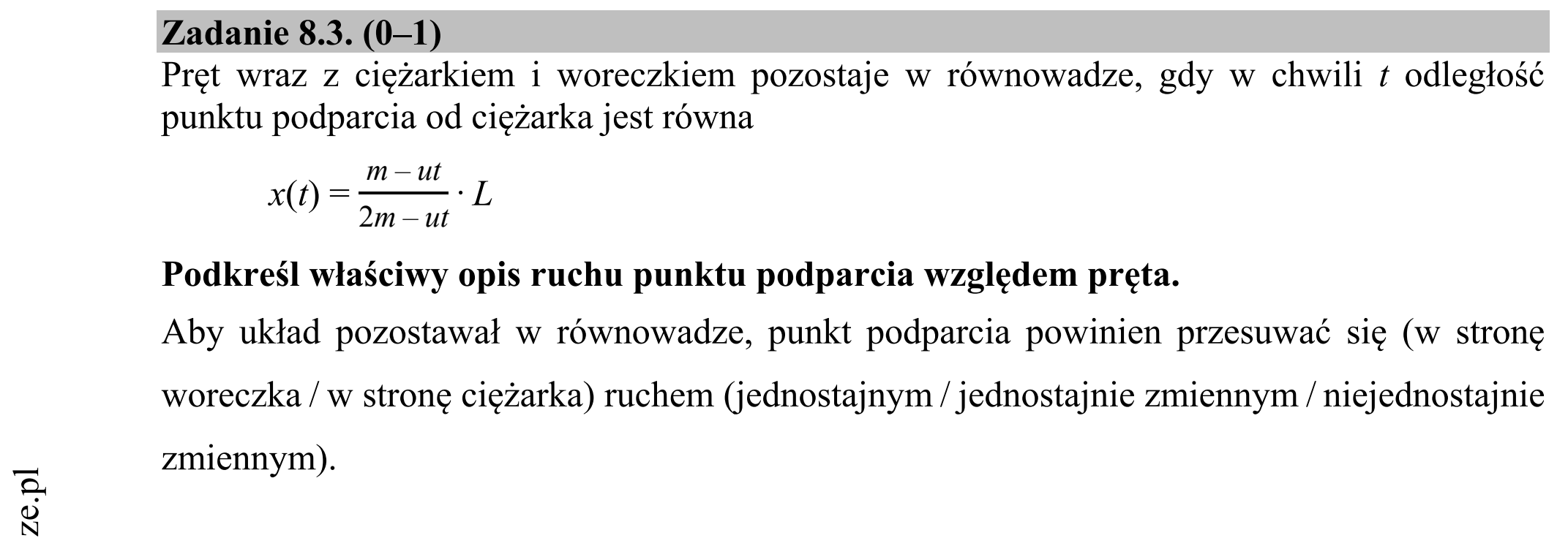 Matura dodatkowa, czerwiec 2016, zadanie 8.3