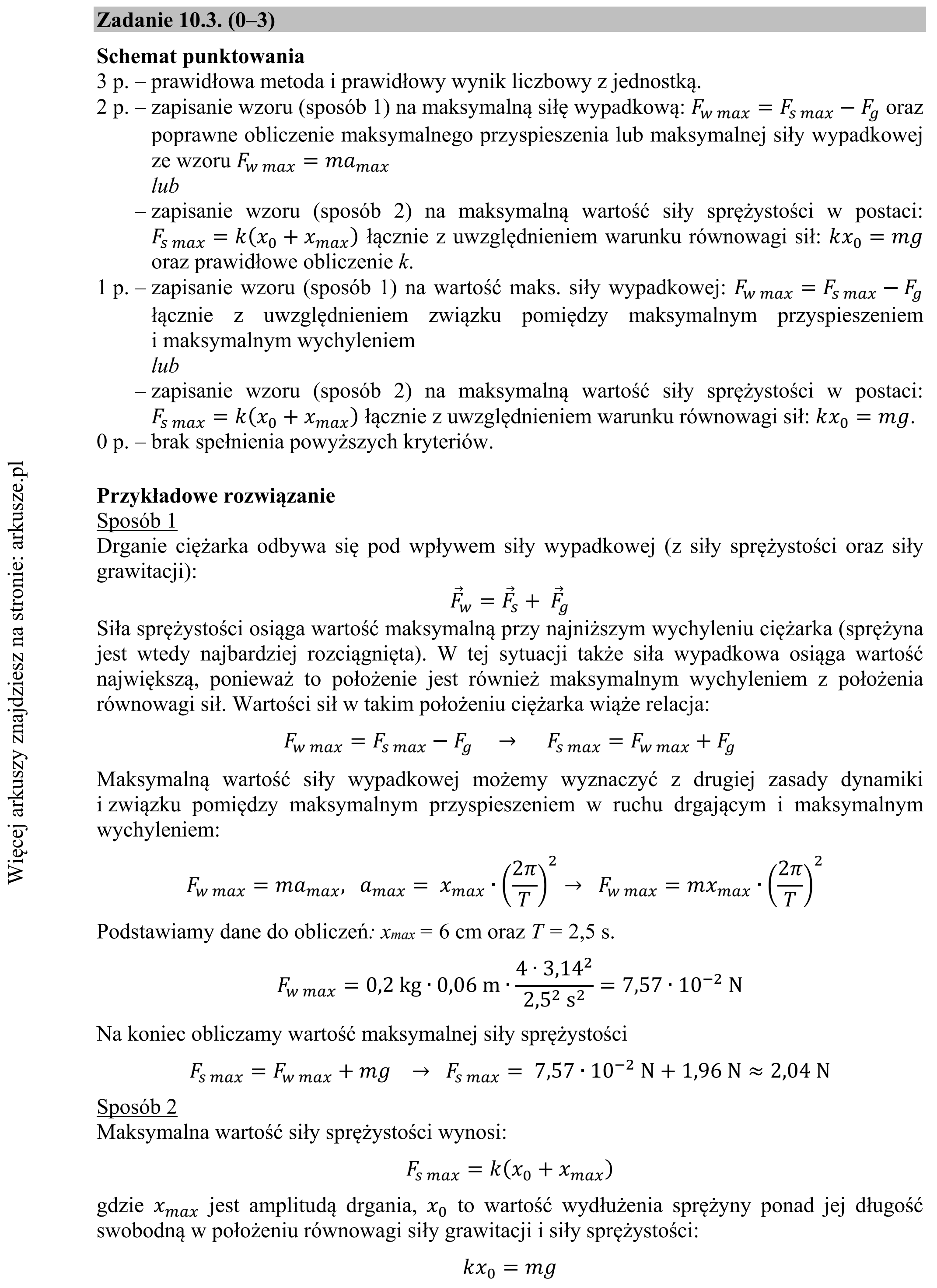 Matura dodatkowa, czerwiec 2018, odpowiedź do zadania 10.3, fragment 1