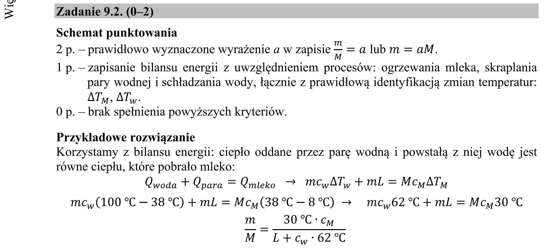 Matura dodatkowa, czerwiec 2018, odpowiedź do zadania 9.2