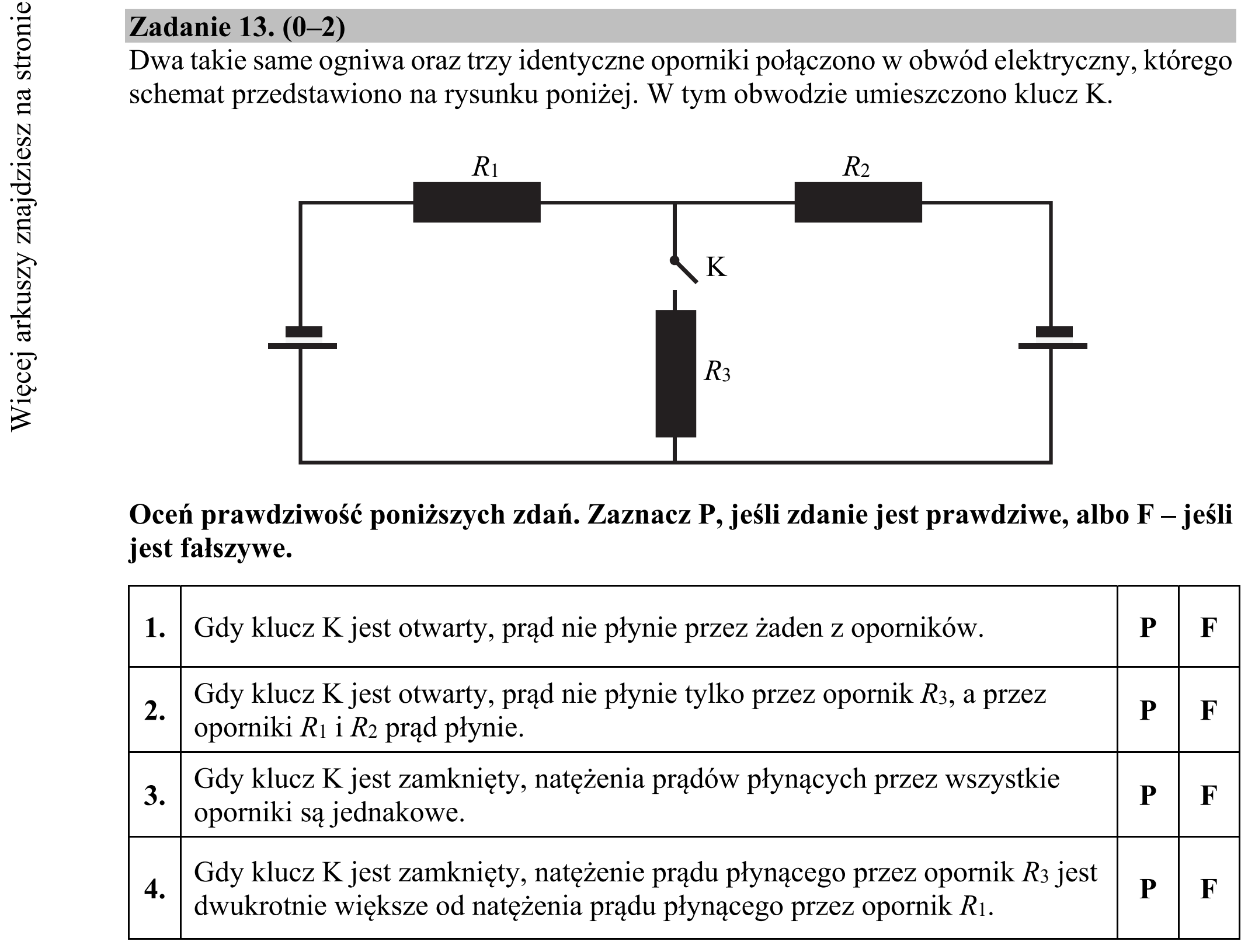 Matura dodatkowa, czerwiec 2018, zadanie 13