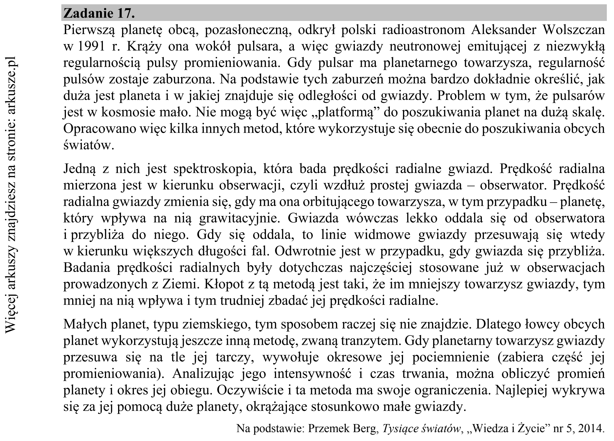 Matura dodatkowa, czerwiec 2018, wstęp zadania 17