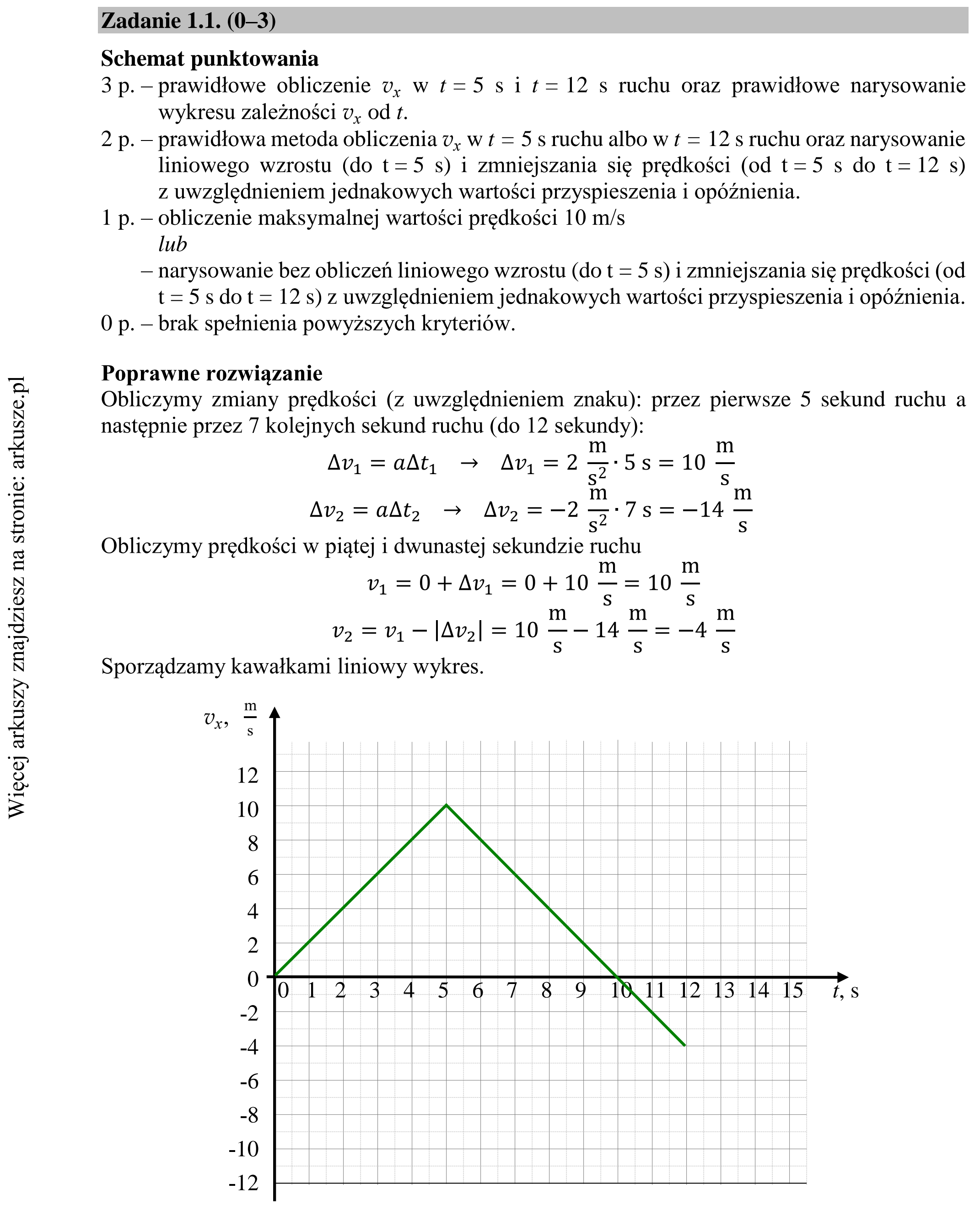 Matura dodatkowa, czerwiec 2019, odpowiedź do zadania 1.1
