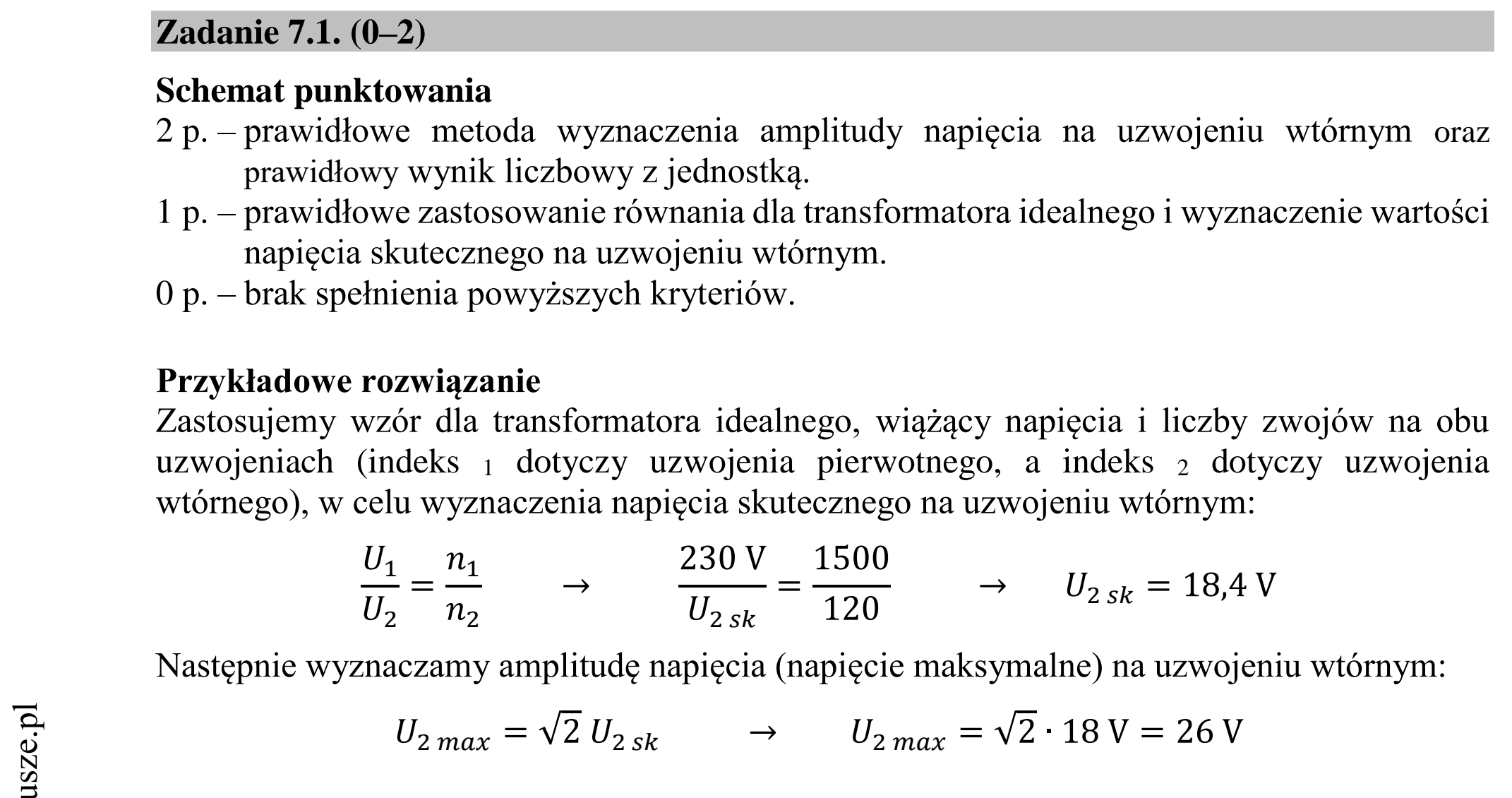 Matura dodatkowa, czerwiec 2019, odpowiedź do zadania 7.1