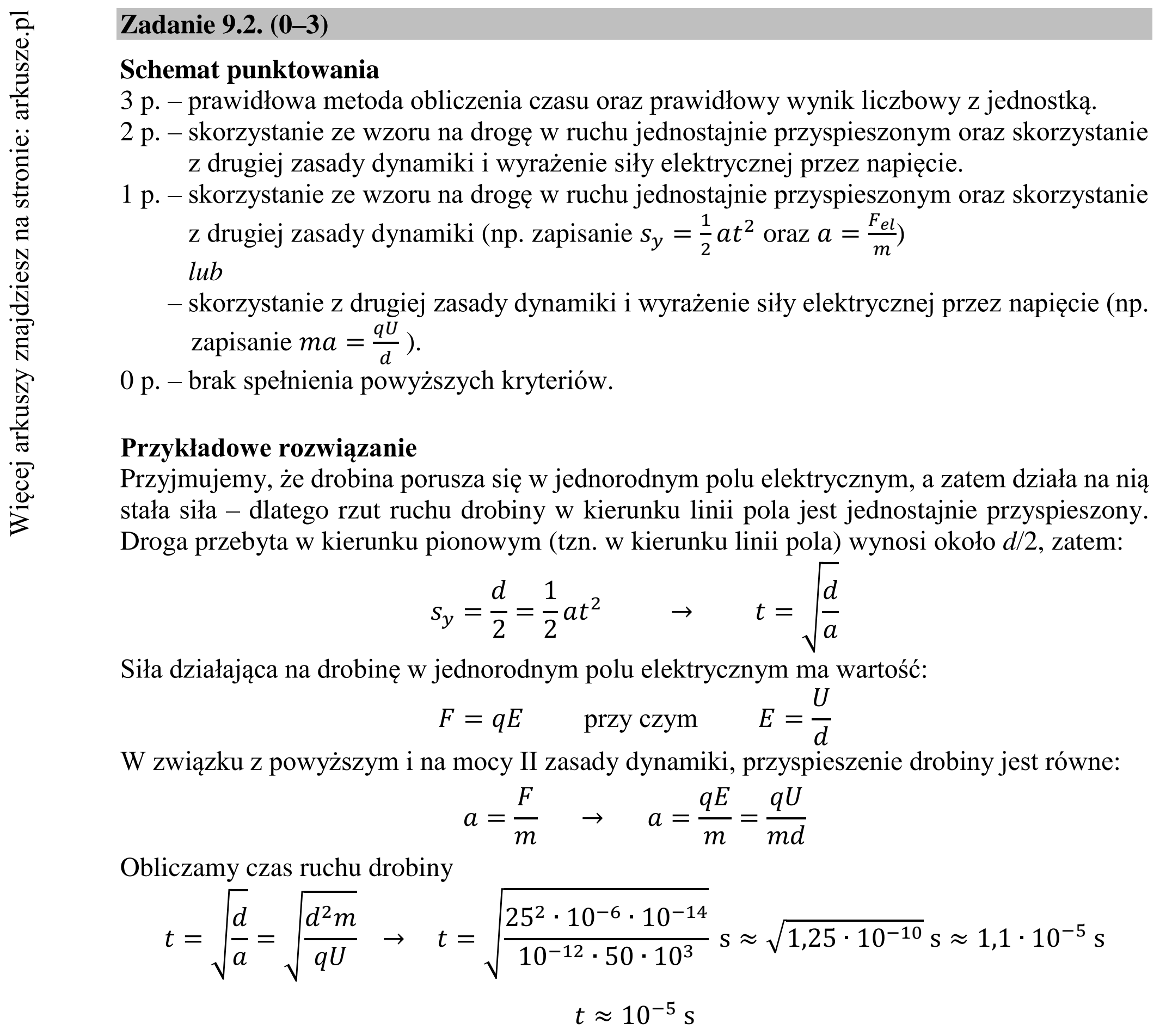 Matura dodatkowa, czerwiec 2019, odpowiedź do zadania 9.2