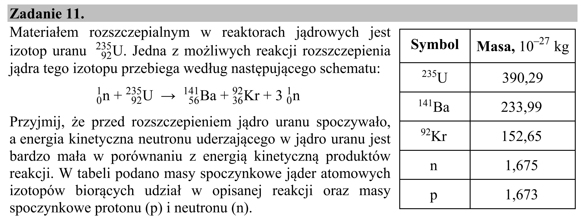 Matura dodatkowa, czerwiec 2019, wstęp zadania 11
