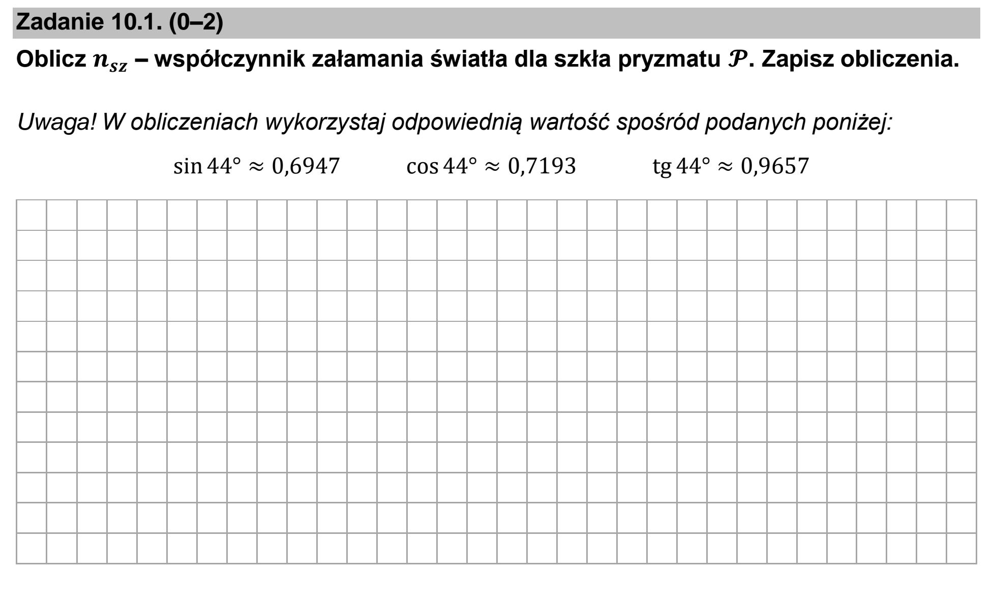 Matura dodatkowa, czerwiec 2025, zadanie 10.1