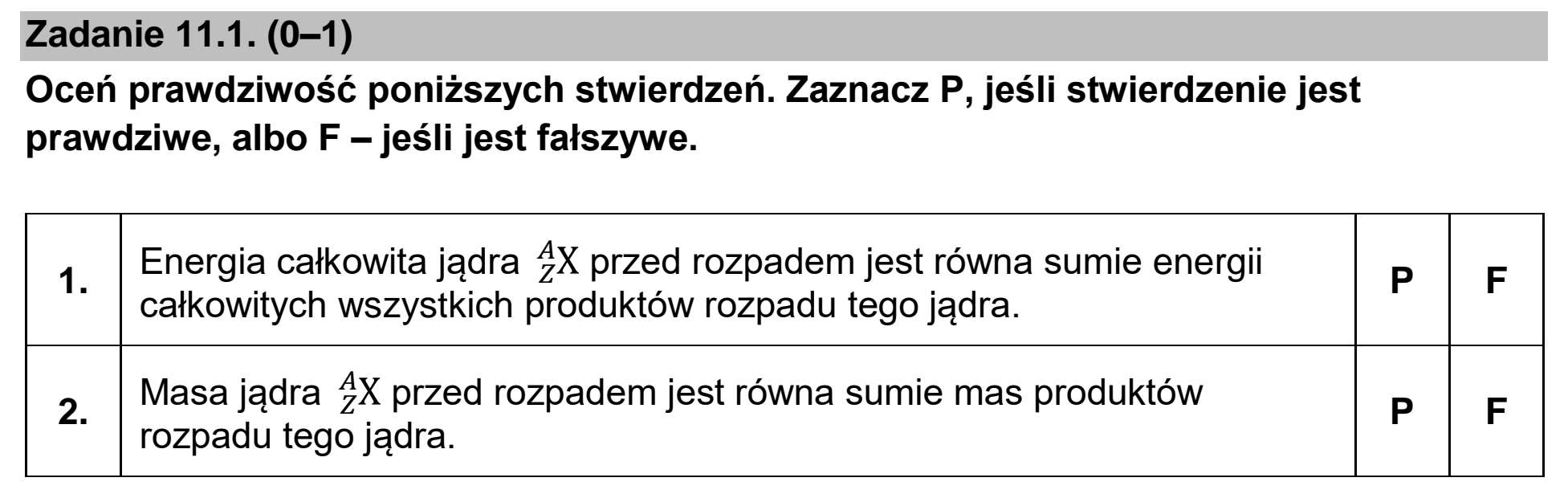 Matura dodatkowa, czerwiec 2025, zadanie 11.1