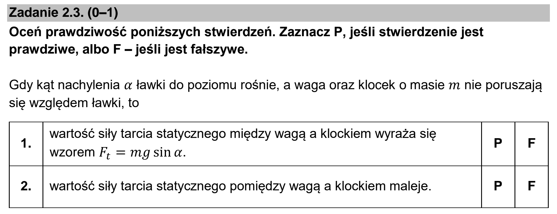 Matura dodatkowa, czerwiec 2025, zadanie 2.3