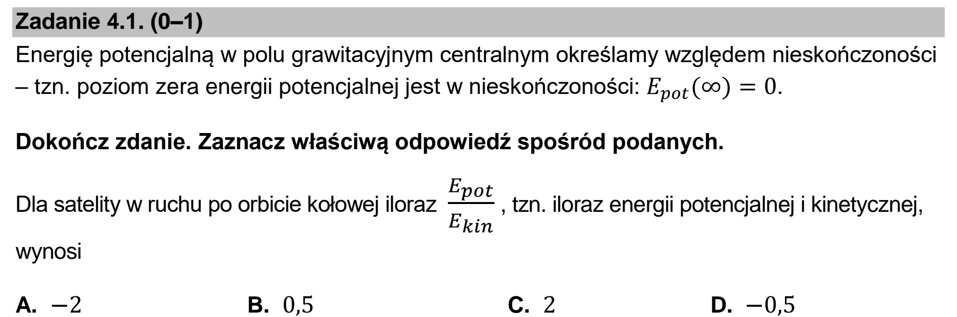 Matura dodatkowa, czerwiec 2025, zadanie 4.1