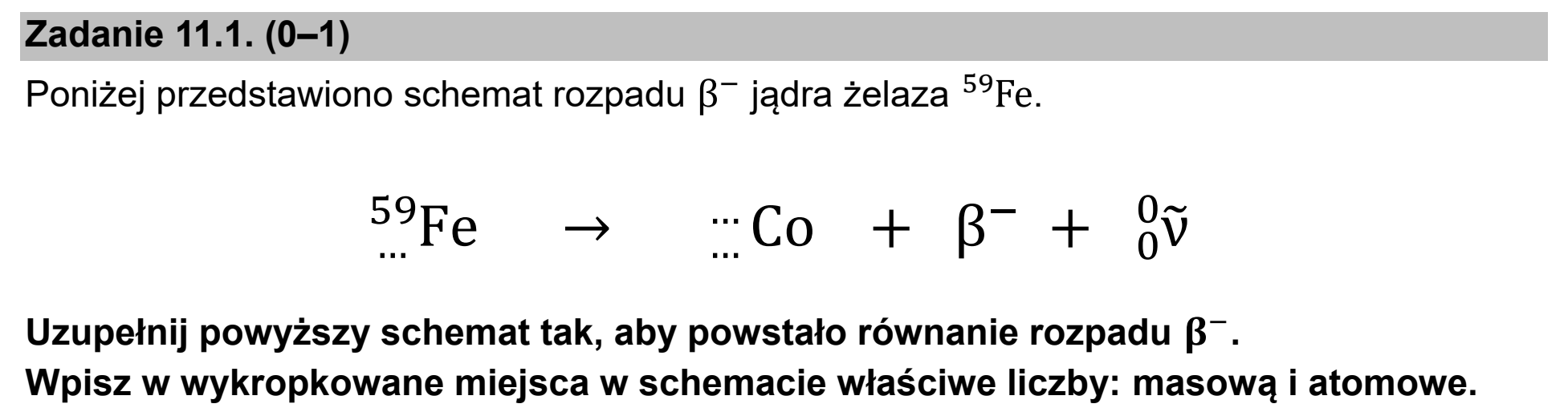 Matura dodatkowa, czerwiec 2026, zadanie 11.1