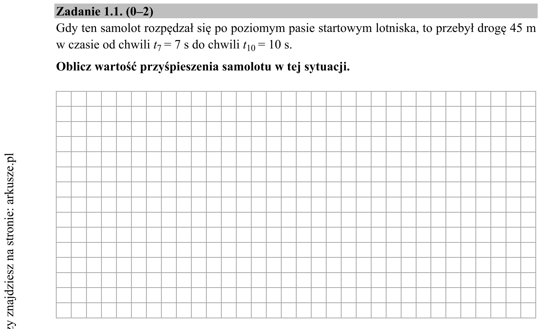 Matura dodatkowa, lipiec 2020, zadanie 1.1