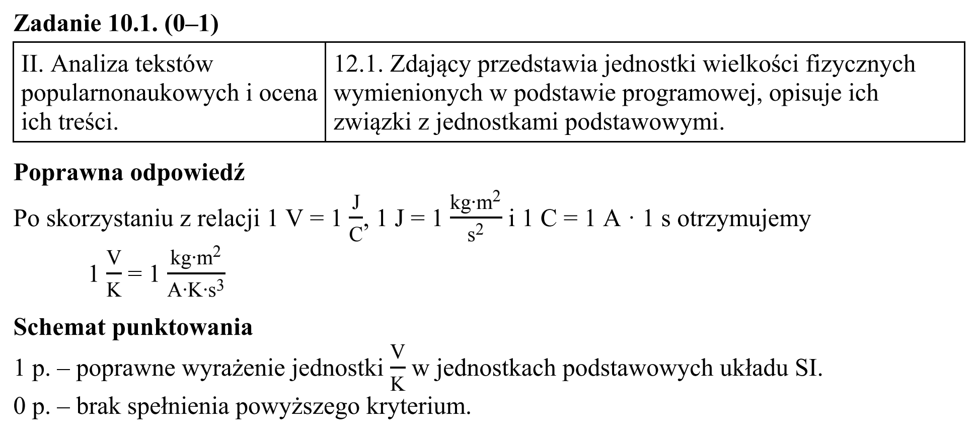 Matura, maj 2015, odpowiedź do zadania 10.1