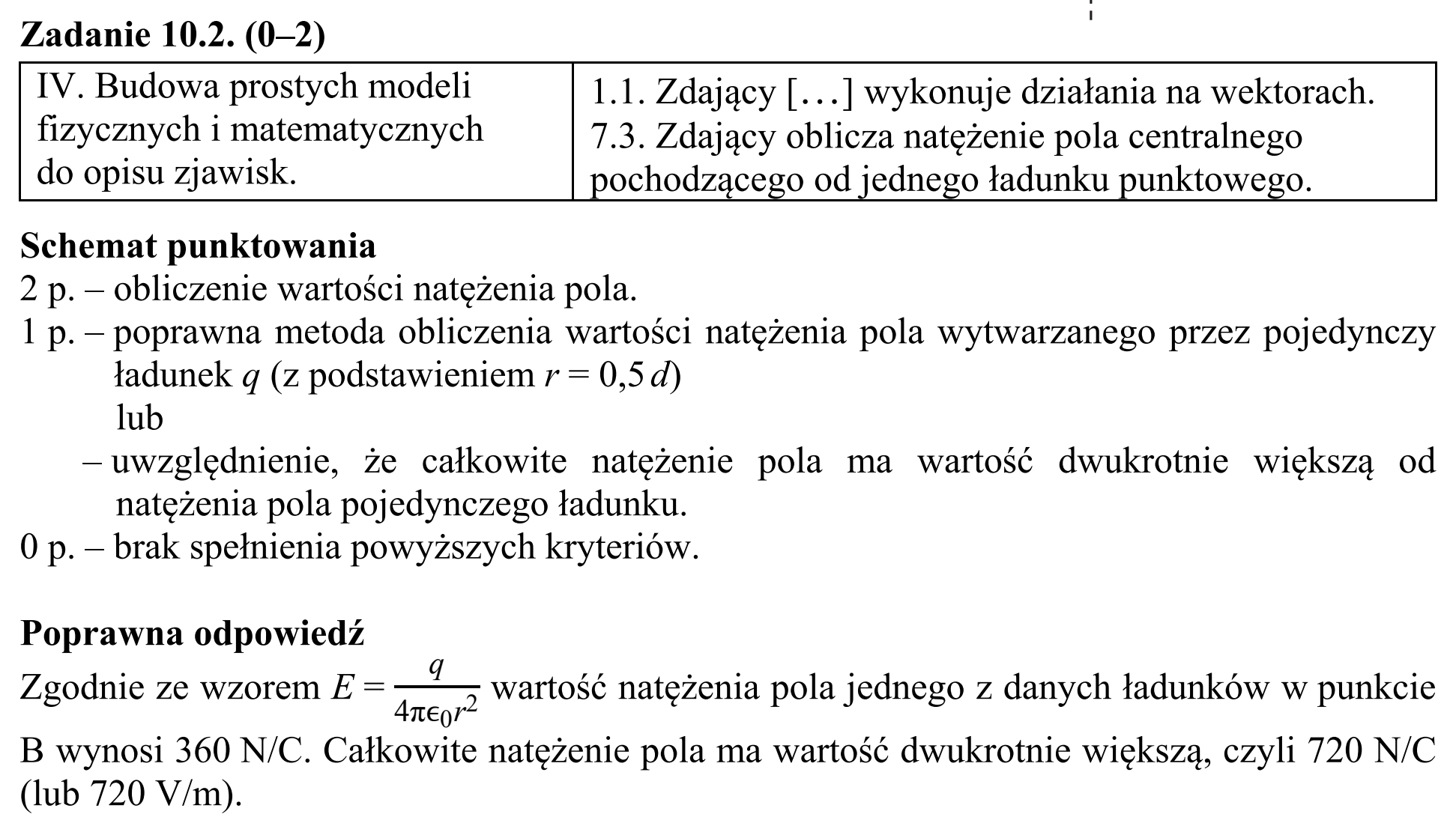 Matura, maj 2016, odpowiedź do zadania 10.2