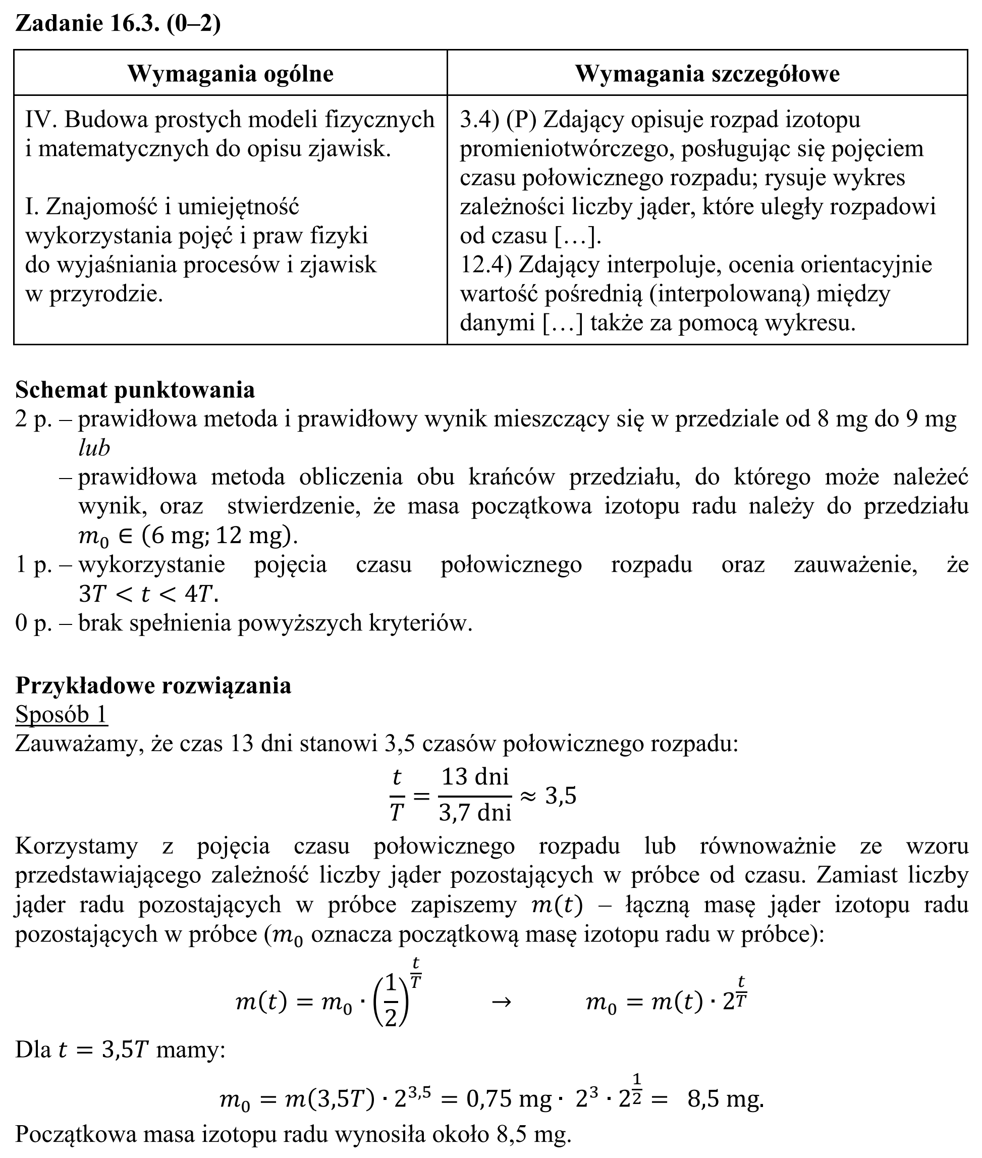 Matura, maj 2017, odpowiedź do zadania 16.3, fragment 1