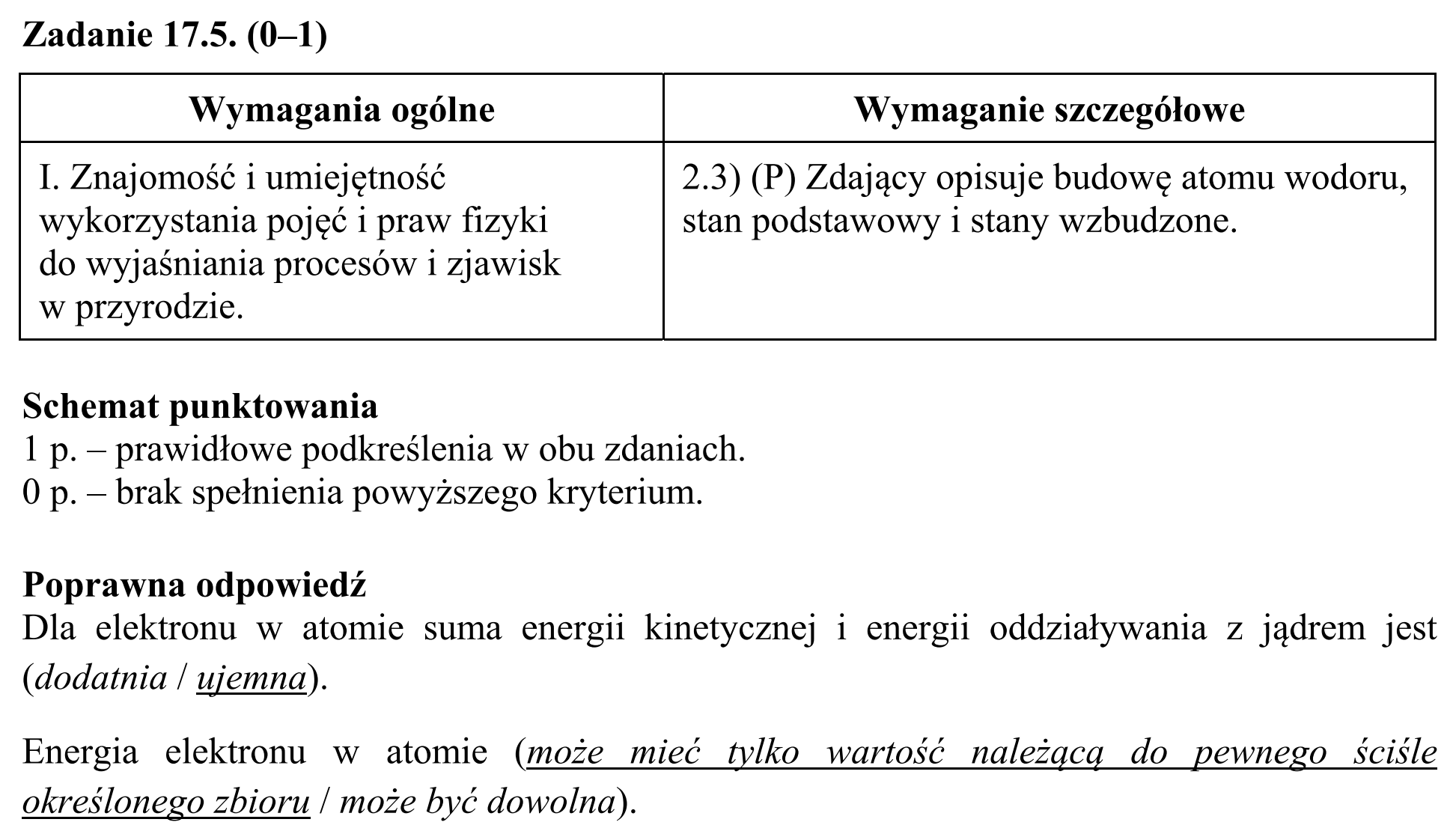 Matura, maj 2017, odpowiedź do zadania 17.5