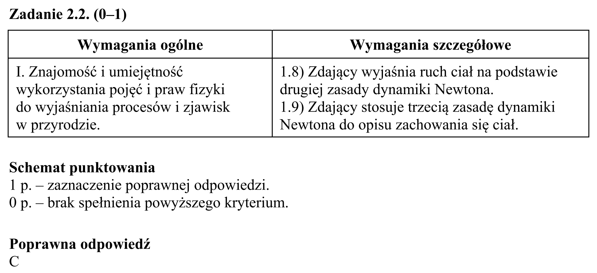 Matura, maj 2017, odpowiedź do zadania 2.2