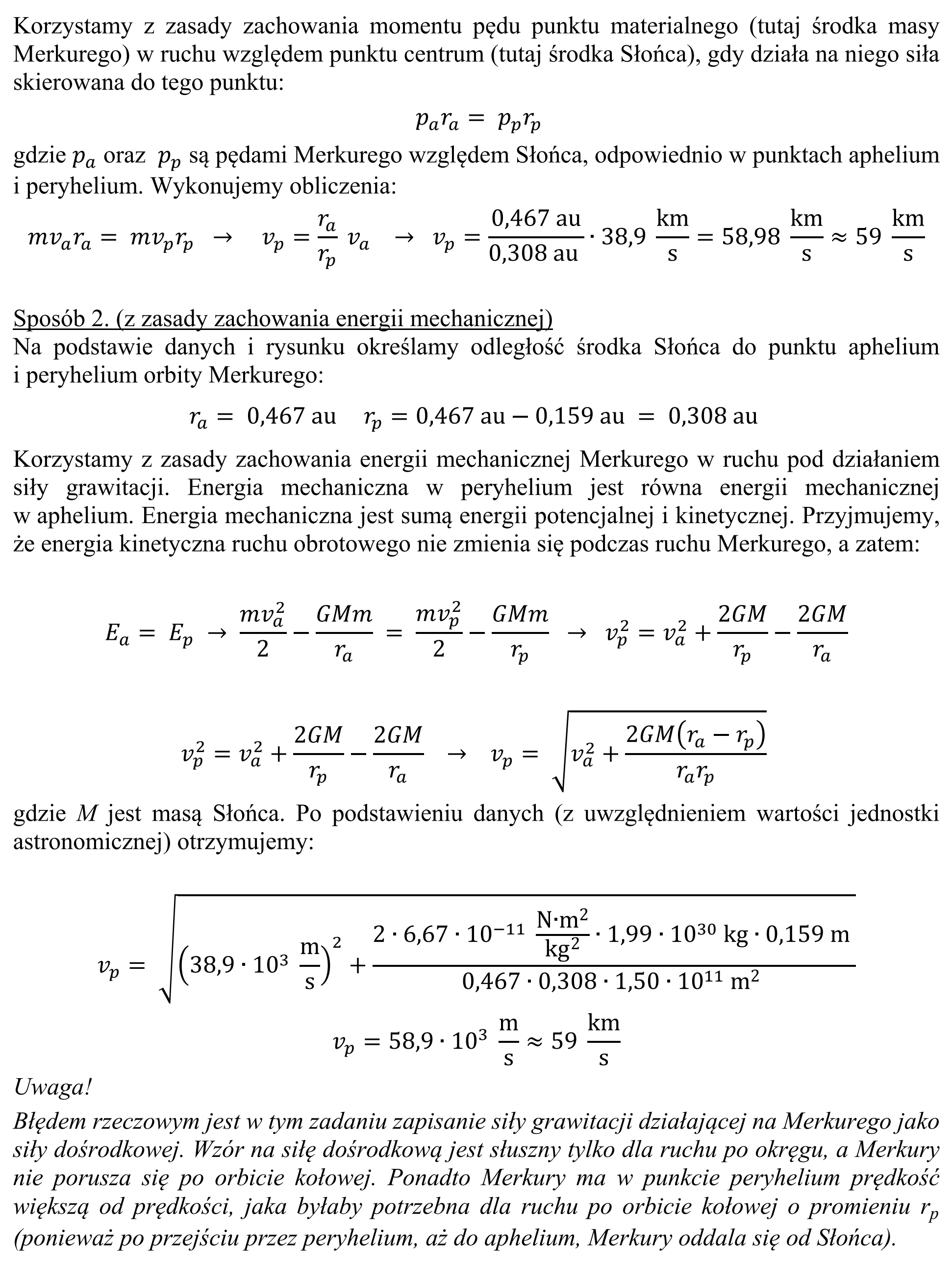 Matura, maj 2018, odpowiedź do zadania 15.2, fragment 2