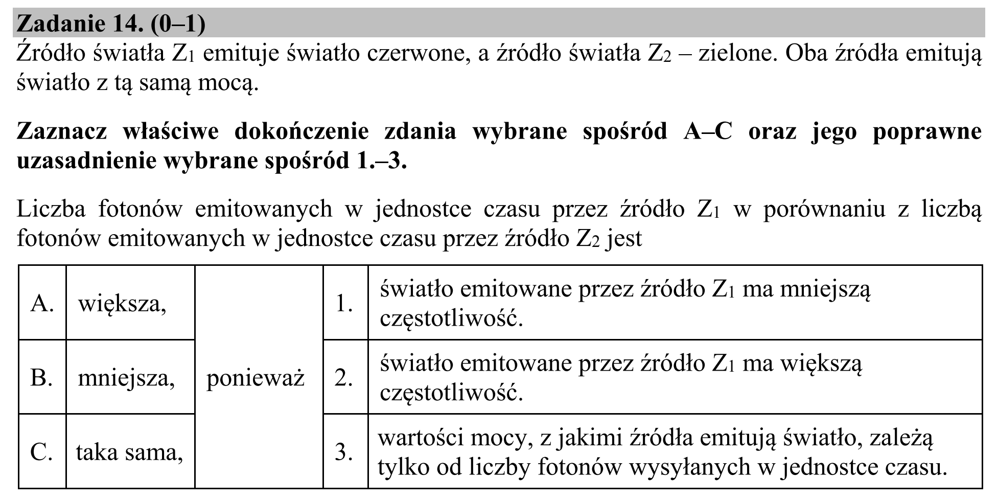 Matura, maj 2018, zadanie 14