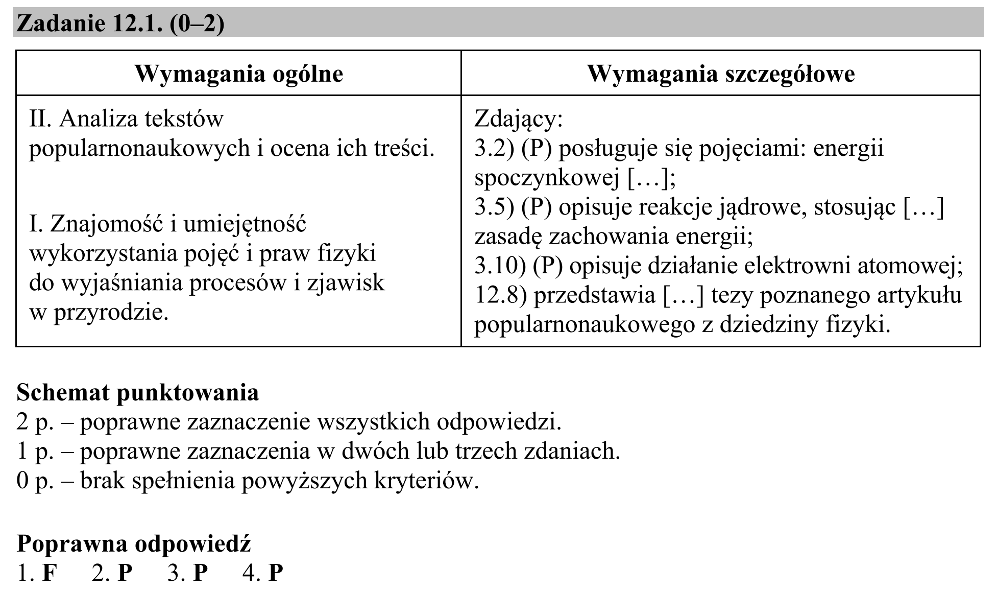 Matura, maj 2019, odpowiedź do zadania 12.1