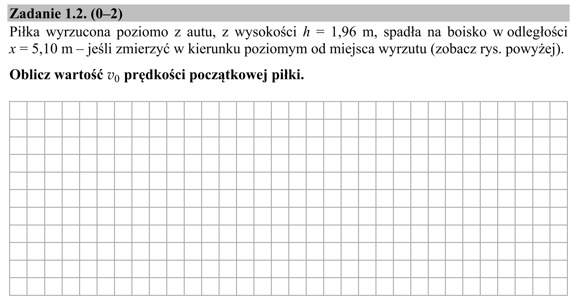 Matura, maj 2019, zadanie 1.2