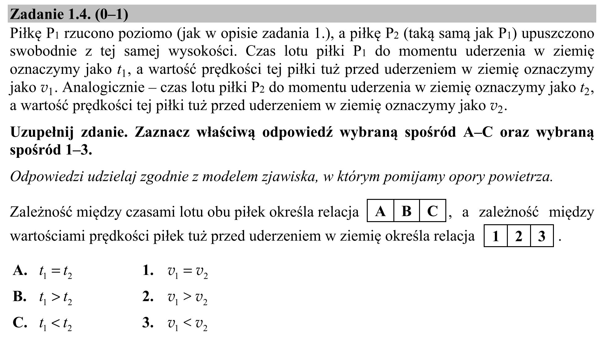Matura, maj 2019, zadanie 1.4