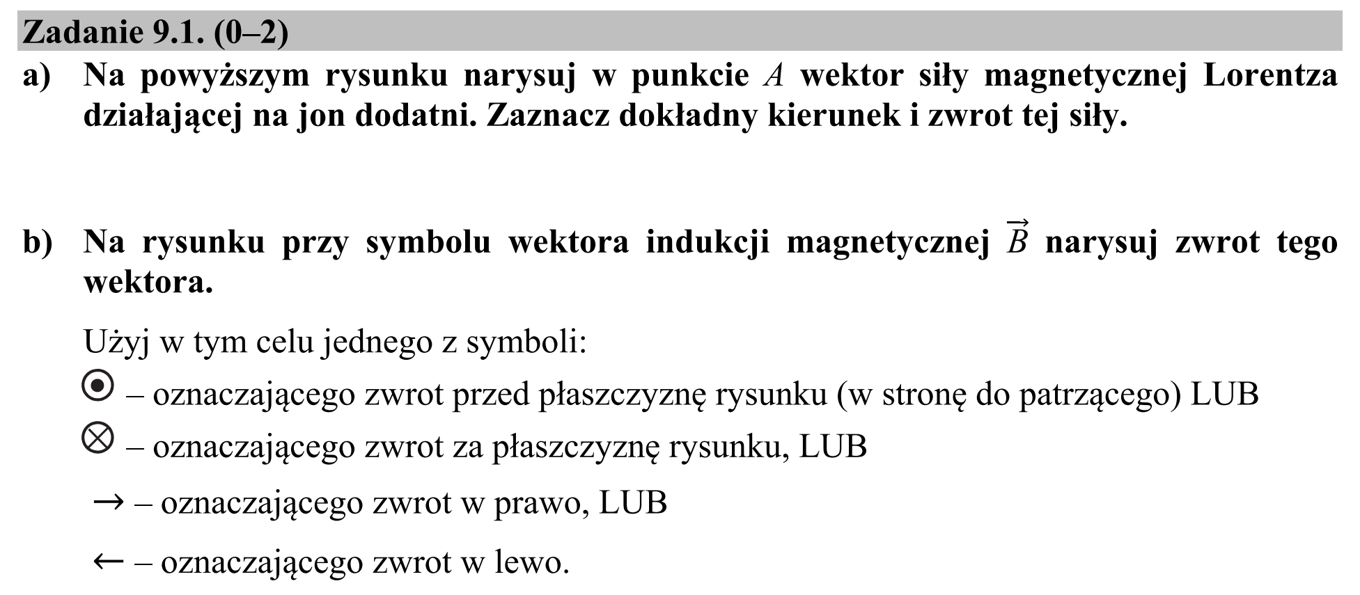 Matura, maj 2019, zadanie 9.1