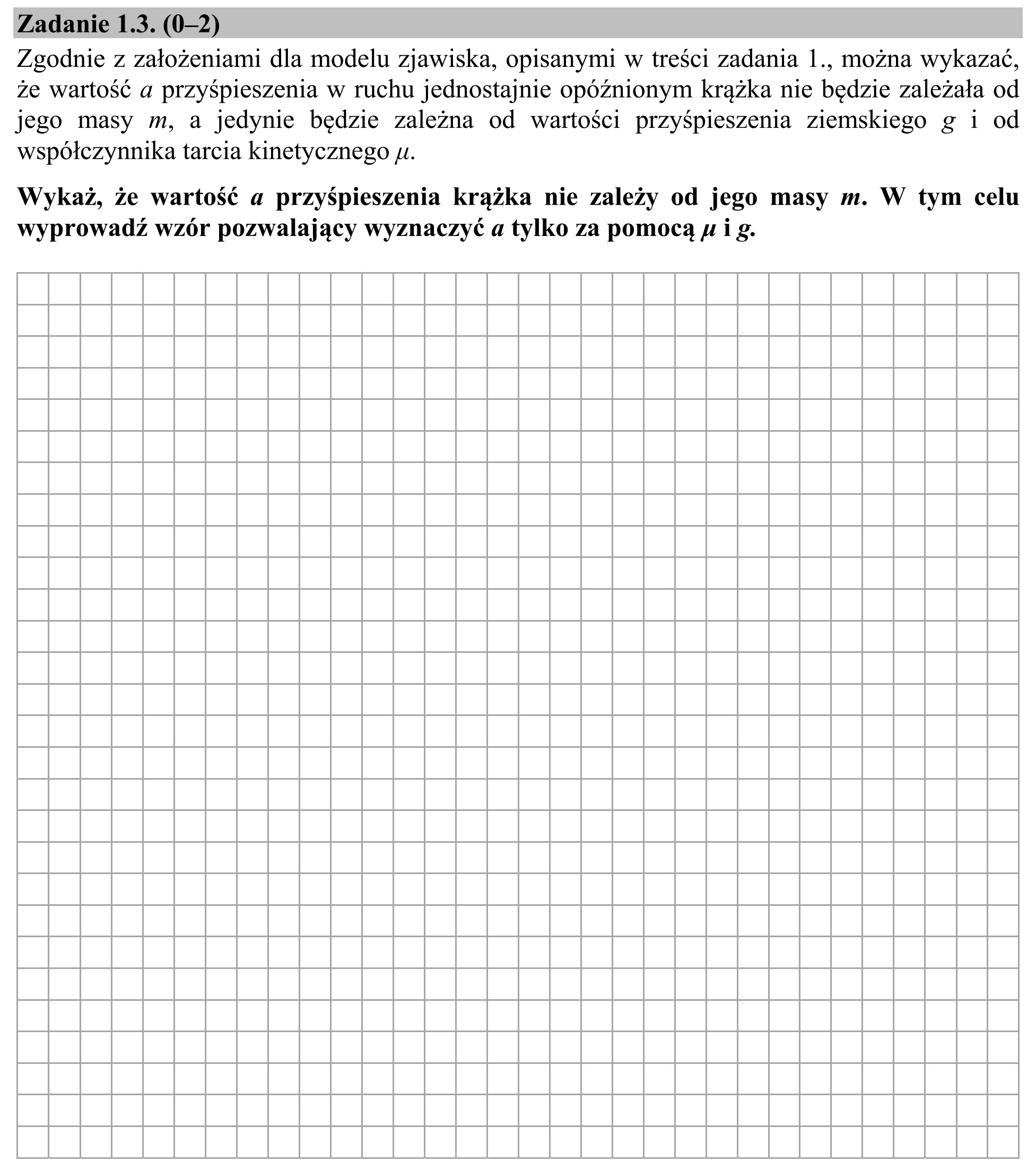Matura, maj 2020, zadanie 1.3