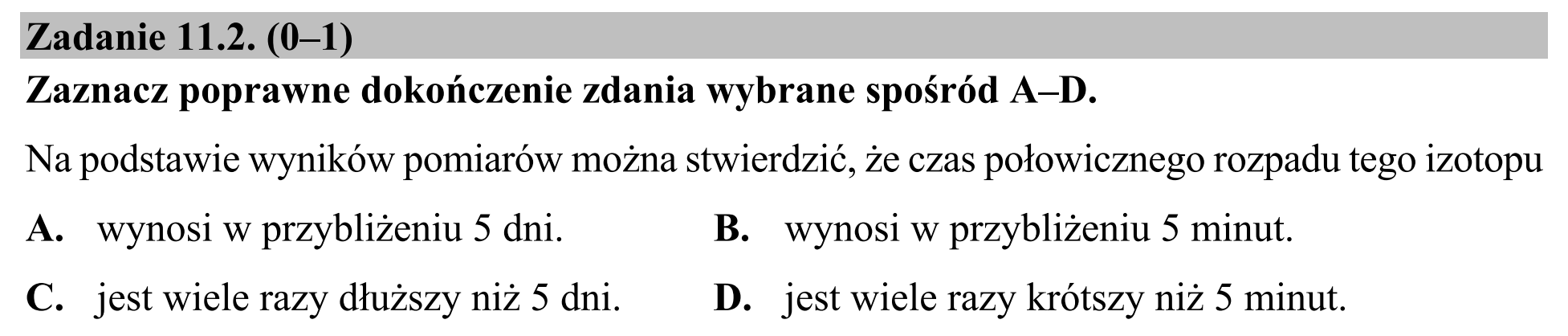 Matura, maj 2020, zadanie 11.2