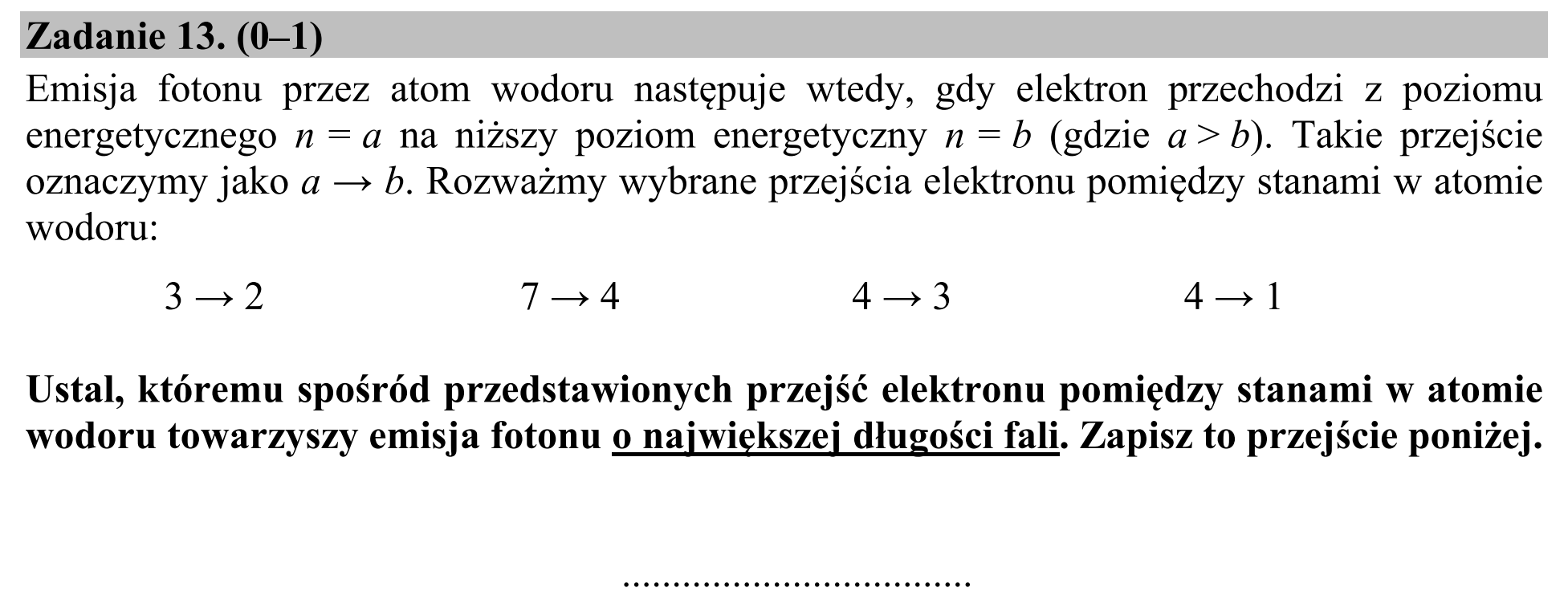 Matura, maj 2020, zadanie 13