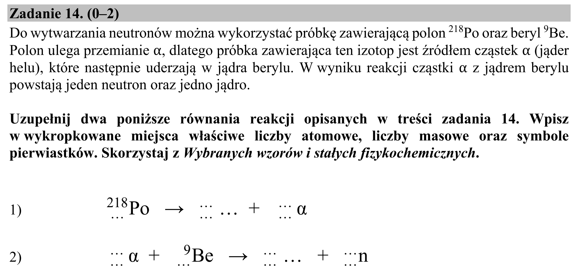 Matura, maj 2020, zadanie 14