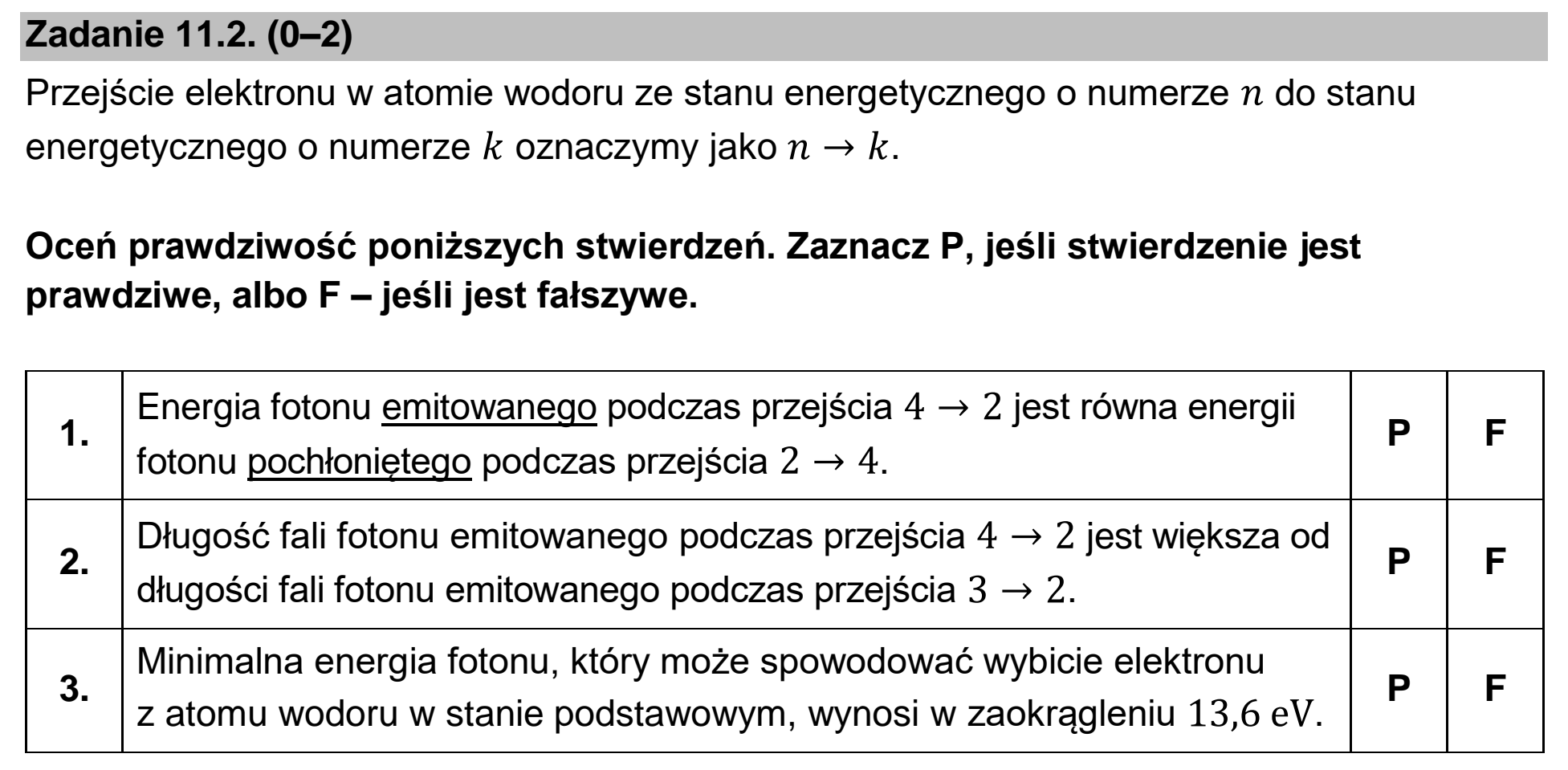 Matura, maj 2022, zadanie 11.2