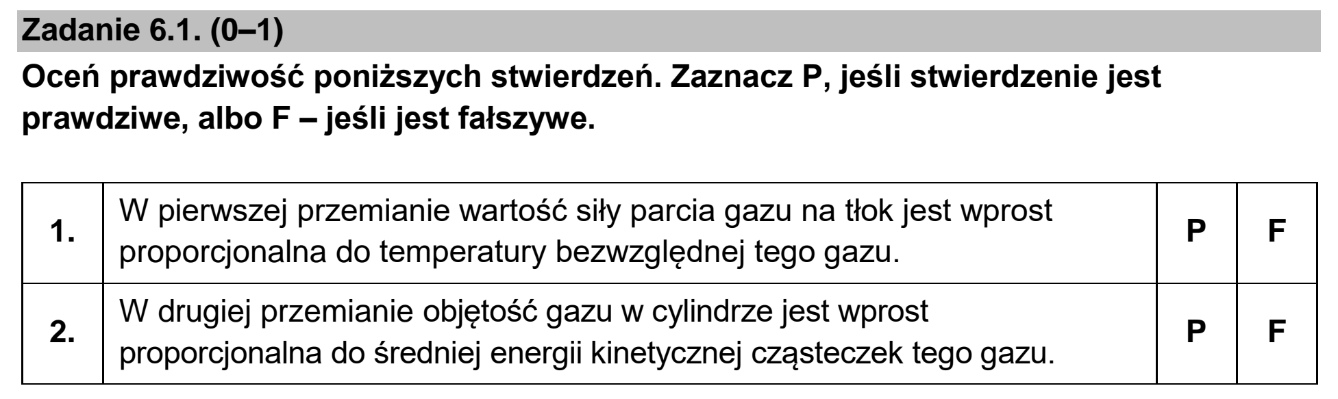 Matura, maj 2023, zadanie 6.1