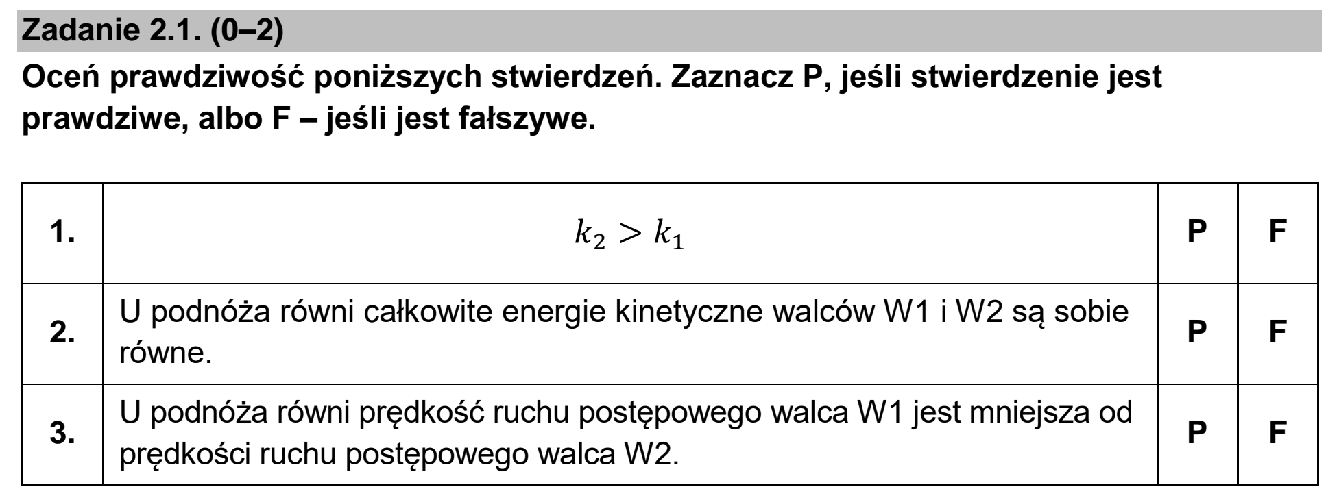Matura, maj 2025, zadanie 2.1