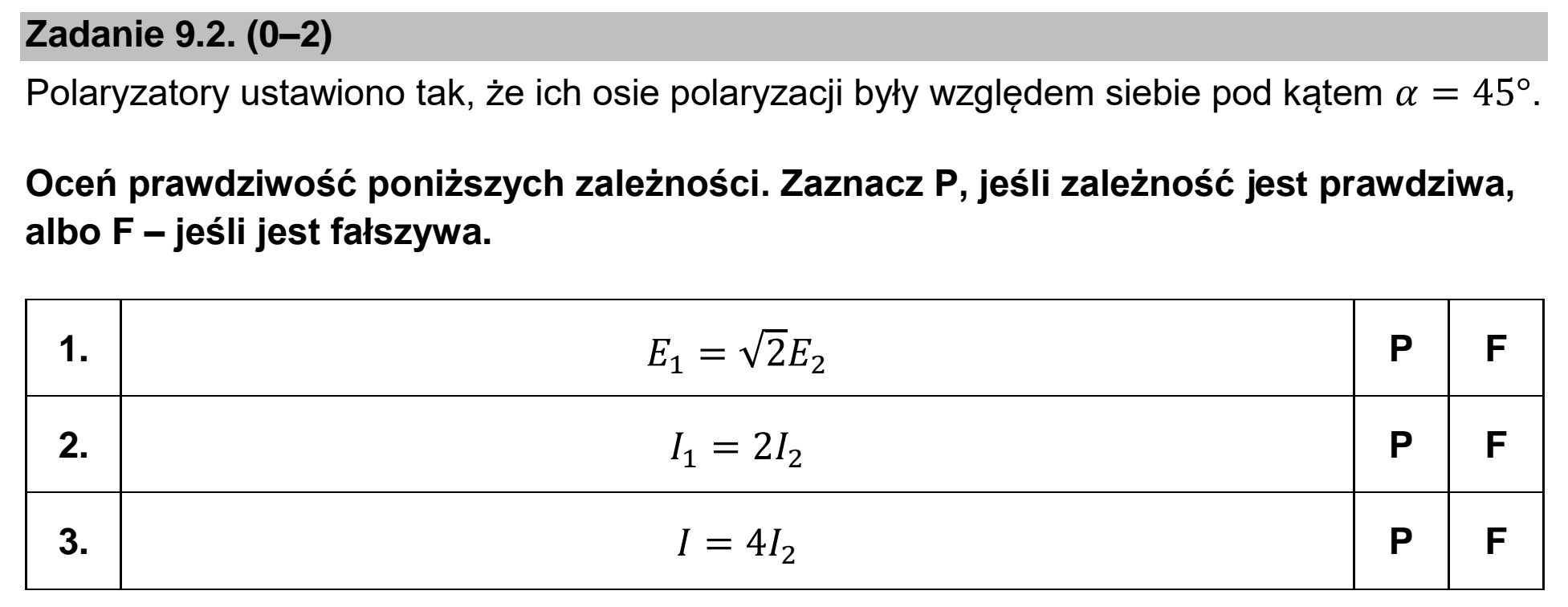 Matura, maj 2025, zadanie 9.2