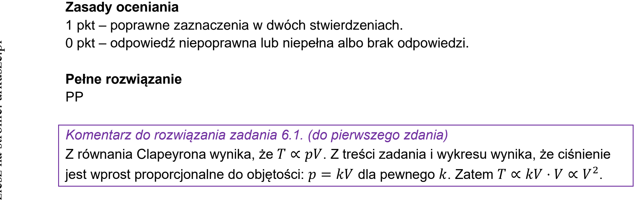 Matura, maj 2026, odpowiedź do zadania 6.1