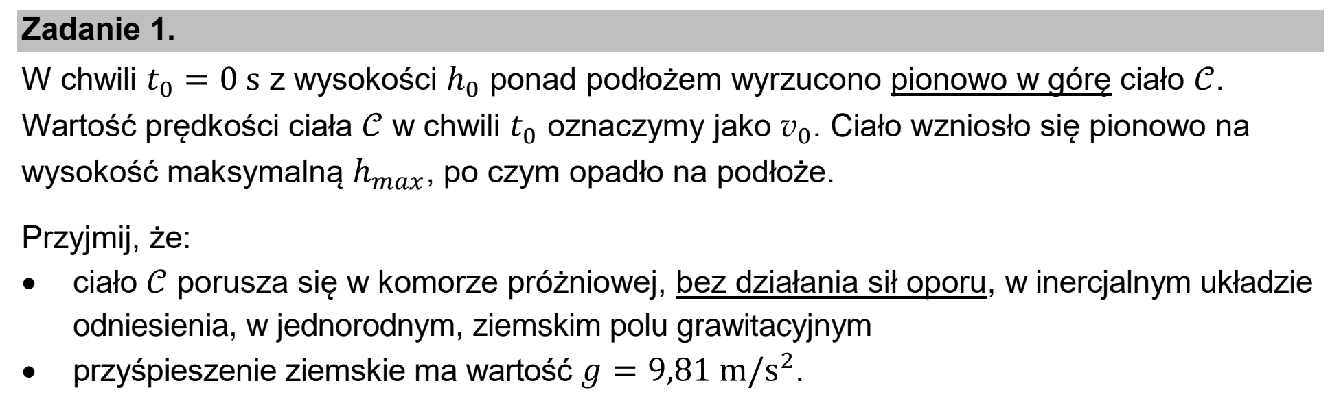 Matura, maj 2026, wstęp zadania 1