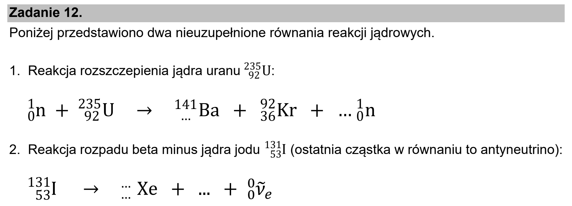 Matura próbna, marzec 2021, wstęp zadania 12