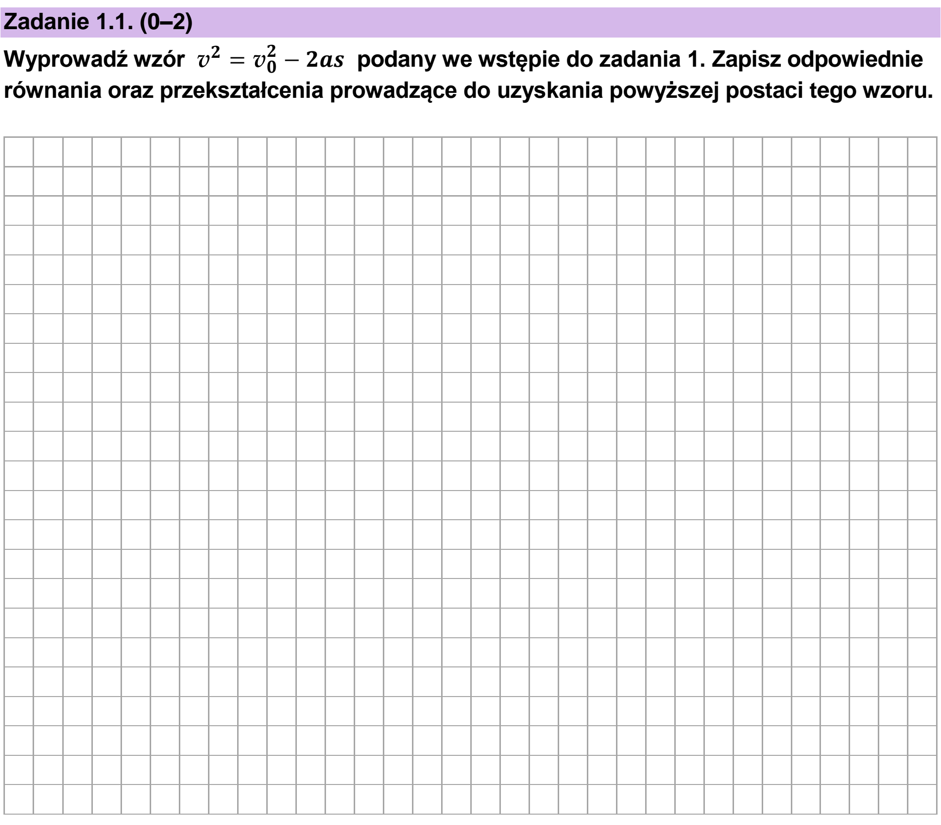 Matura dodatkowa, czerwiec 2023, zadanie 1.1