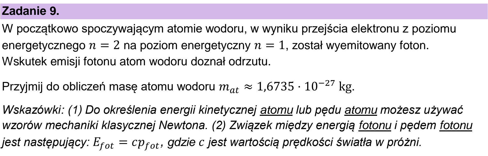 Matura dodatkowa, czerwiec 2023, wstęp zadania 9