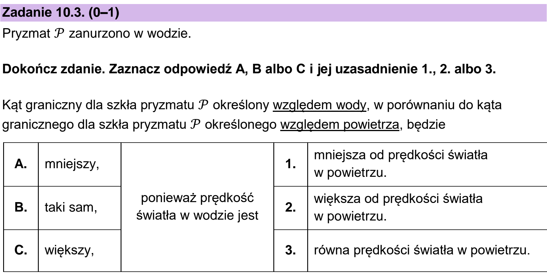 Matura dodatkowa, czerwiec 2025, zadanie 10.3