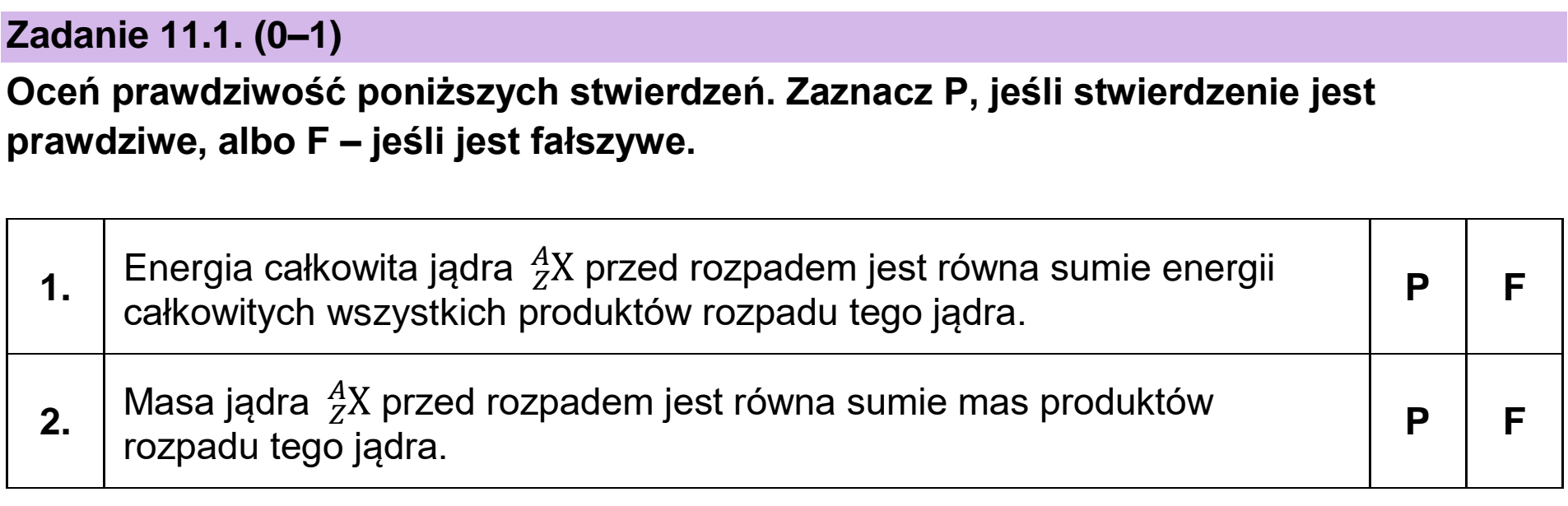 Matura dodatkowa, czerwiec 2025, zadanie 11.1