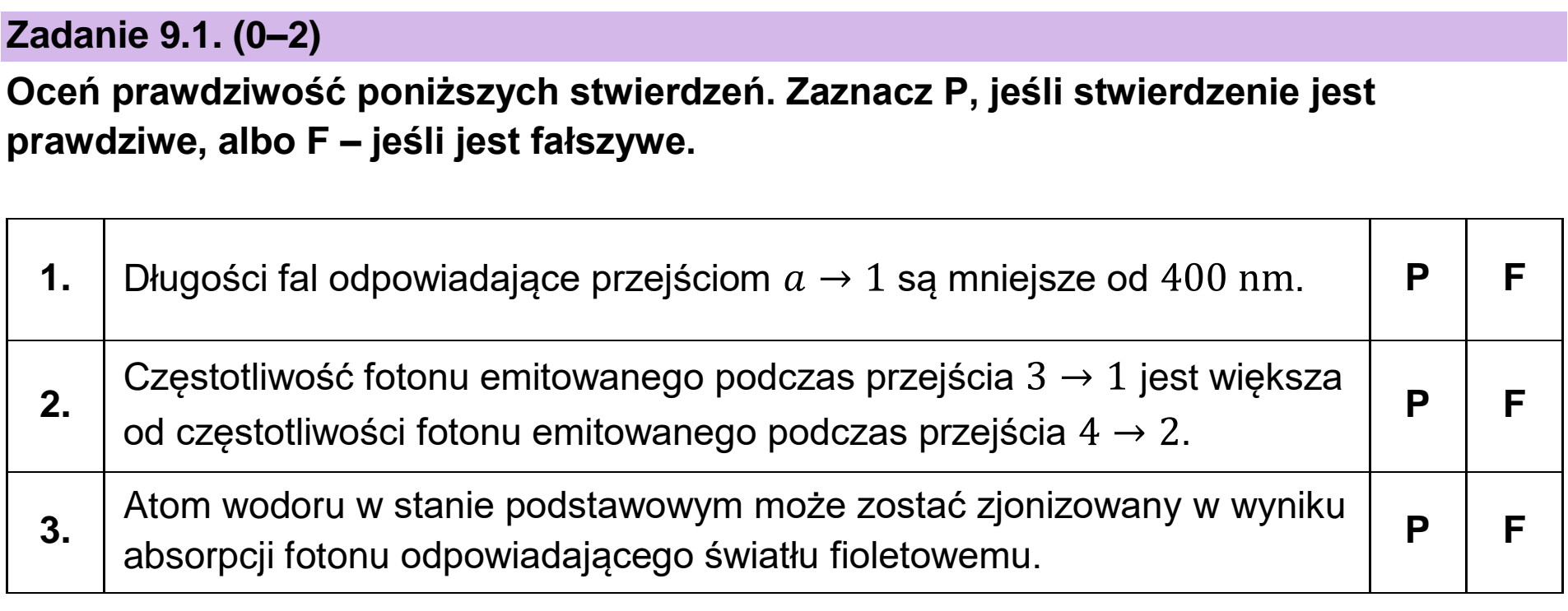 Matura próbna, grudzien 2024, zadanie 9.1