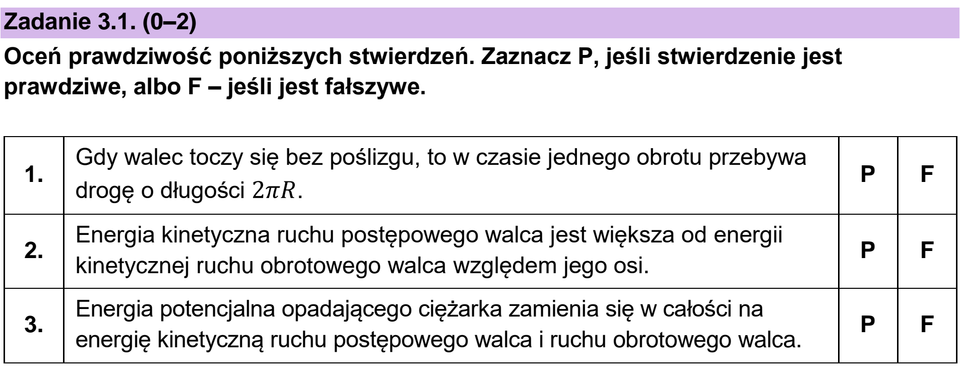 Matura, maj 2023, zadanie 3.1