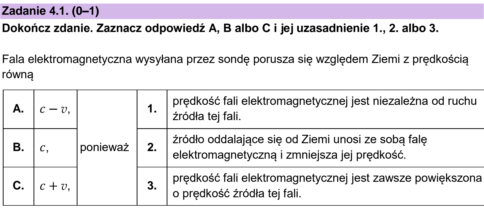 Matura, maj 2023, zadanie 4.1