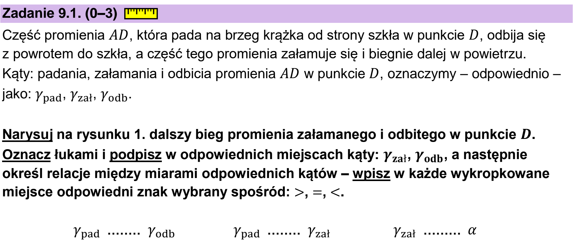 Matura, maj 2023, zadanie 9.1