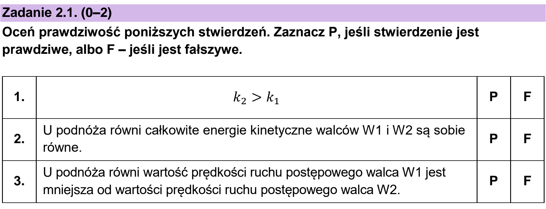 Matura, maj 2025, zadanie 2.1